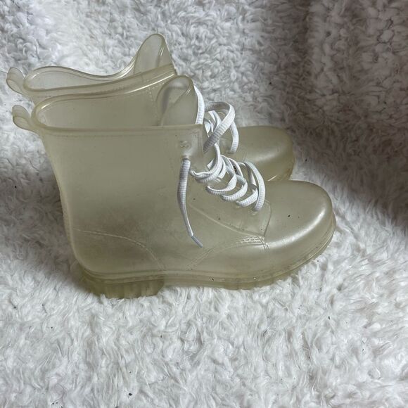 Clear jelly lace up combat rain boots EUR size 39. - Picture 1 of 10